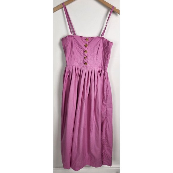 Free People Dresses & Skirts - Free People Women's Sz. S Pink Purple Midi Adjustable Button Chest Dress